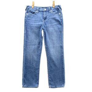 True Religion Jeans 28x24* Jennie Curvy Mid Rise Capri Cropped Denim Pants Women